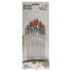 12-Delige Platte Penseelset voor Aquarel, Acryl & Gouache