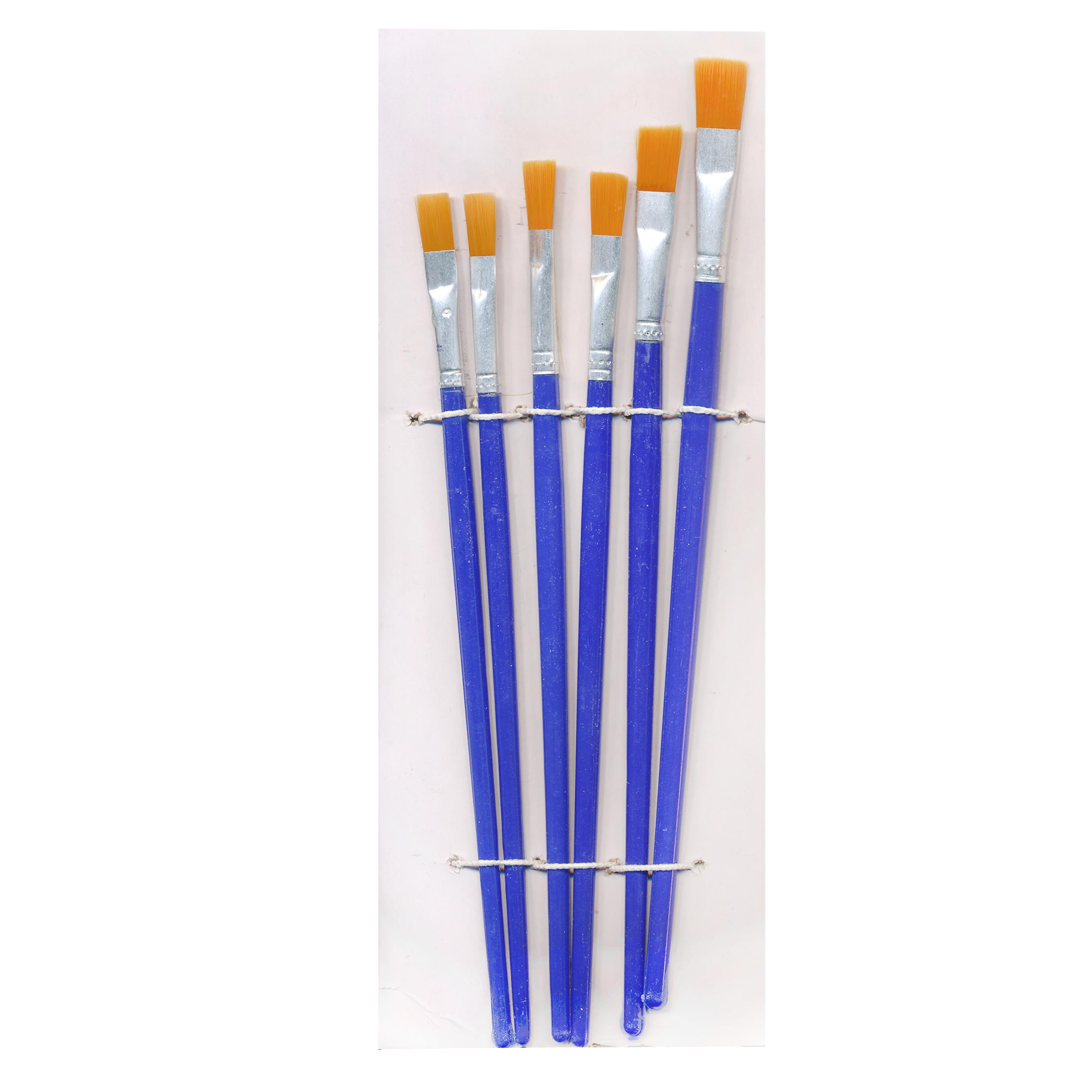 6-Delige Platte Borstel Penseelset voor Aquarel, Acryl & Gouache