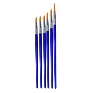 6-Delige Ronde Borstel Penseelset voor Aquarel, Acryl & Gouache