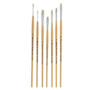 7-Delige Platte Borstel Penseelset voor Aquarel, Acryl & Gouache