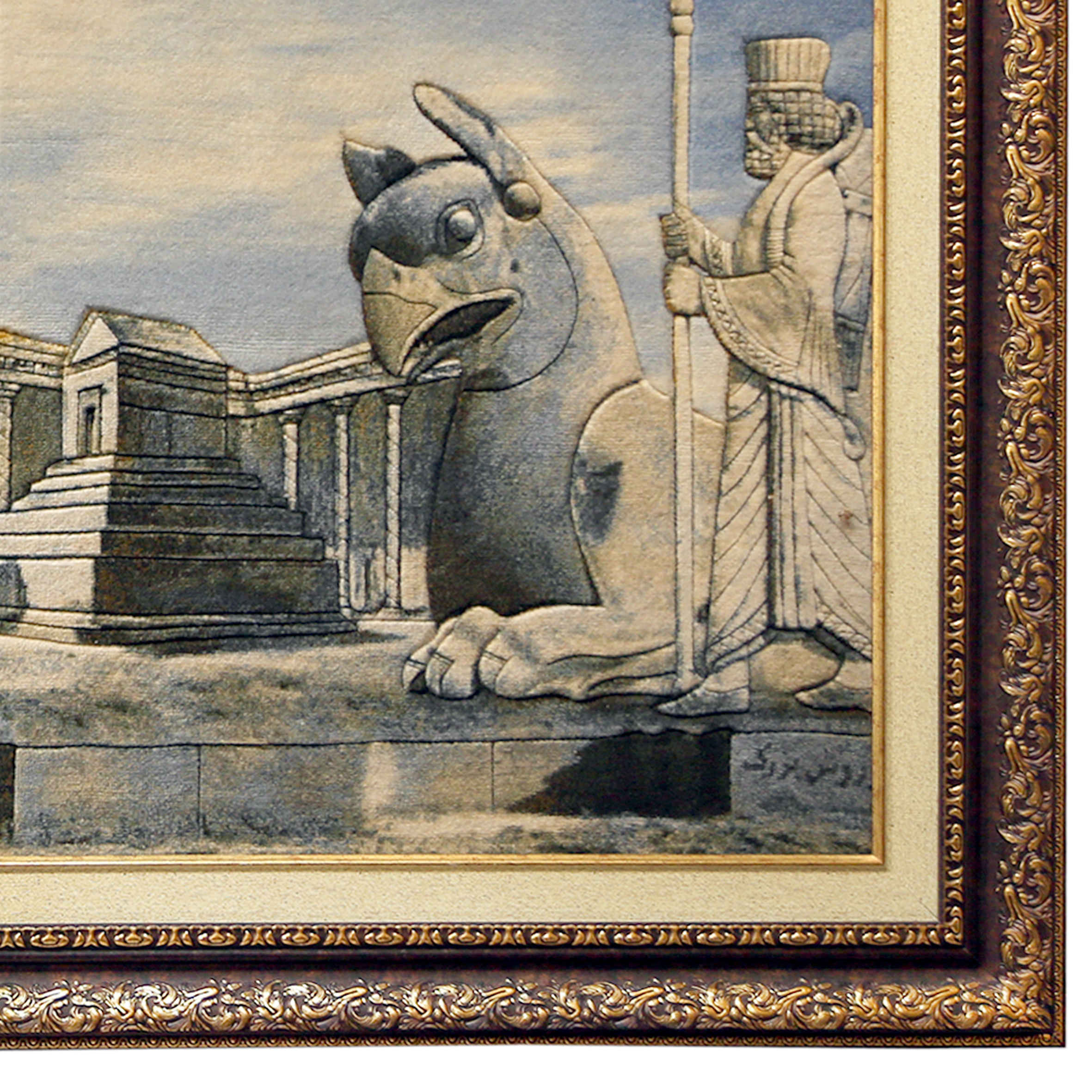 Handgeknoopt Perzisch beeldtapijt uit Tabriz ‘Persepolis’