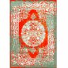 Handgeknoopt Perzisch Tabriz Tapijt (Lachak Toranj Bloemenmedaillon) - Oranje Zijde & Wol