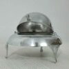 Perzische Kaviaar Server Roll-top Messing met Zilveren Voet