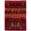 Handgeknoopt Perzisch levensboom Gabbeh tapijt - Rood, Wol