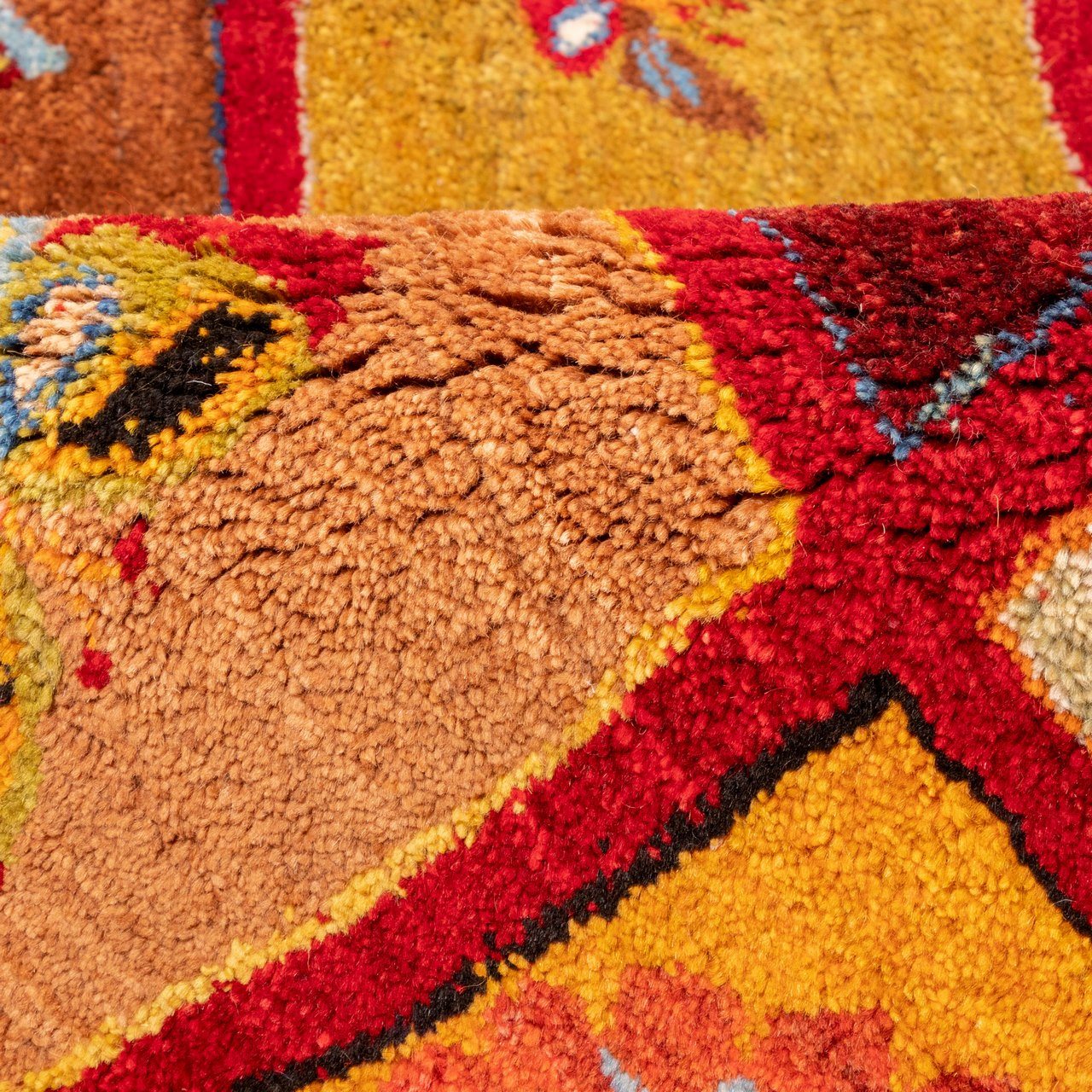 Handgeknoopt Perzisch Kheshti Gabbeh tapijt – Vlinder & bloem, Rood, Wol