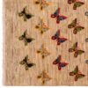 Handgeknoopt Perzisch minimalistisch Gabbeh tapijt - Vlinder motief, Crème, Wol