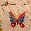 Handgeknoopt Perzisch minimalistisch Gabbeh tapijt - Vlinder motief, Crème, Wol