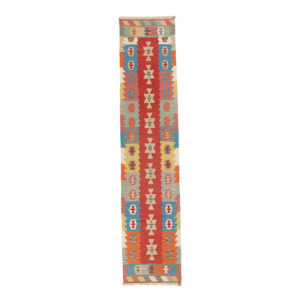 Perzisch Wol Kilim Loper Tapijt Handgeweven in Fars Qashqai Rood