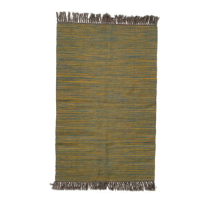 Perzisch Kilim Tapijt Khorasan — Handgeweven Wol — Jadegroen