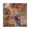 Vintage Perzisch Handgeknoopt Patchwork Tapijt Rood Vierkant