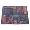 Vintage Perzisch Handgeknoopt Patchwork Tapijt Marineblauw