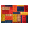 Vintage Patchwork Tapijt Geometrisch Rood – Wol