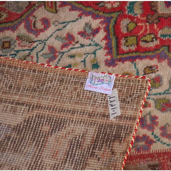 Vintage Perzisch Handgeknoopt Patchwork Tapijt Toranj Rood