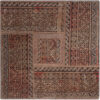 Vintage Perzisch Handgeknoopt Patchwork Tapijt Bruin Vierkant