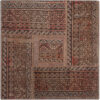 Vintage Perzisch Handgeknoopt Patchwork Tapijt Bruin Vierkant