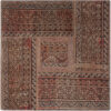 Vintage Perzisch Handgeknoopt Patchwork Tapijt Bruin Vierkant