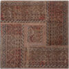 Vintage Perzisch Handgeknoopt Patchwork Tapijt Bruin Vierkant