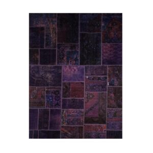 Vintage Perzisch Handgeknoopt Patchwork Tapijt Paars