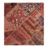 Vintage Patchwork Tapijt Baksteenrood – Vierkant Wol