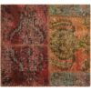 Vintage Perzisch Handgeknoopt Patchwork Tapijt Rood Vierkant