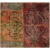 Vintage Perzisch Handgeknoopt Patchwork Tapijt Rood Vierkant