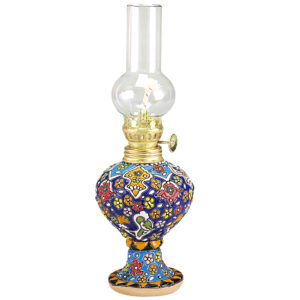 Perzische Kerosinelamp – Aardewerk Minakari Design Vintage