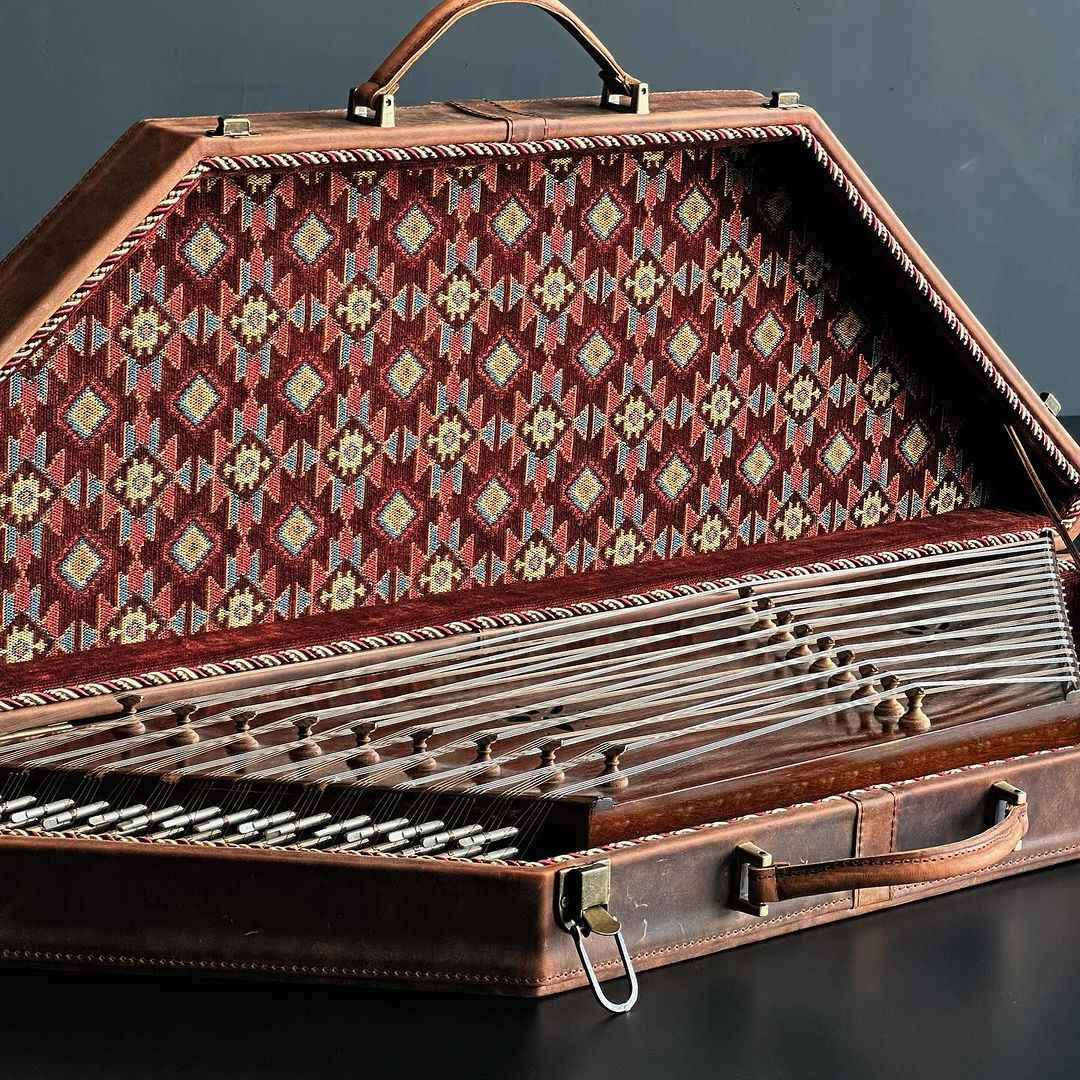 Perzische Santur Harde Koffer Luxe Handgemaakt van Hout & Leer