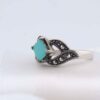 Perzische Neyshabur Turkoois Zilveren Ring voor Dames – Rhodium Plated