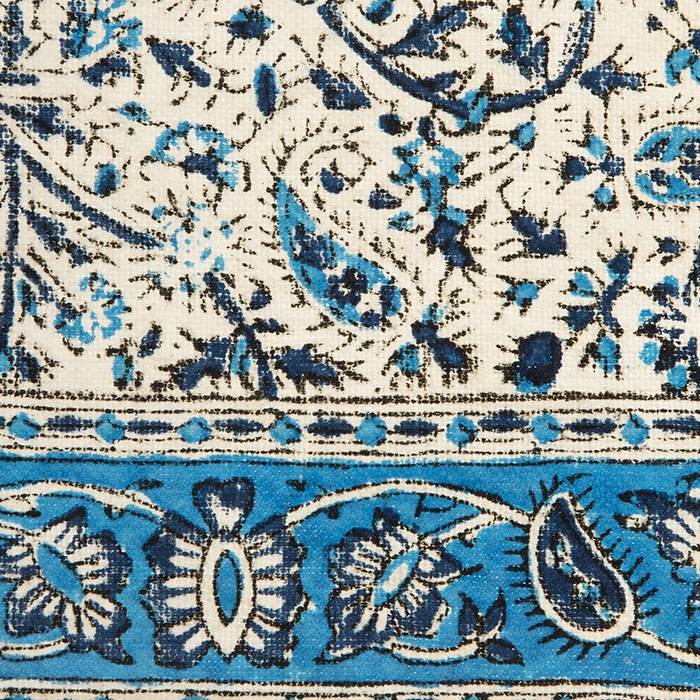 Perzisch Tafelkleed Kalamkari – Handgemaakte Blokdruk Isfahan – Atriyan Blauw
