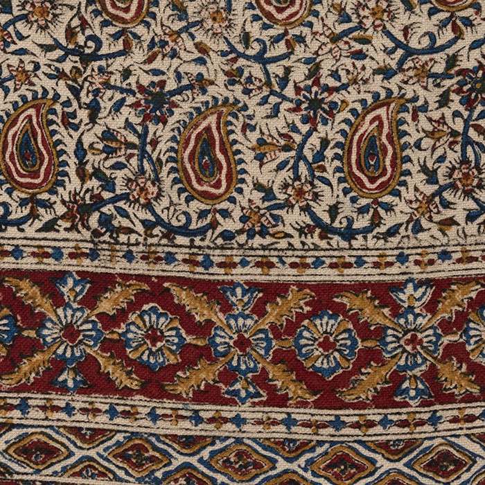 Perzisch Tafelkleed Kalamkari – Handgemaakte Blokdruk Isfahan – Farin Crème