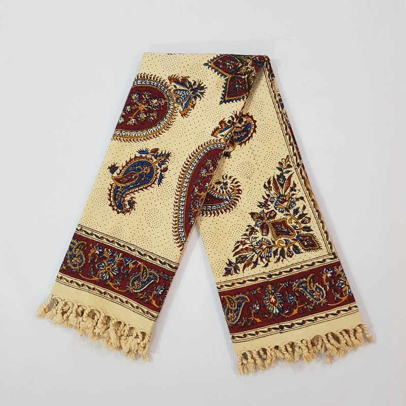 Perzisch Tafelkleed Kalamkari – Handgemaakte Blokdruk Isfahan – Manel Paisley