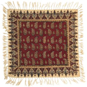 Perzisch Tafelkleed Kalamkari – Handgemaakte Blokdruk Isfahan – Paisley Rood II