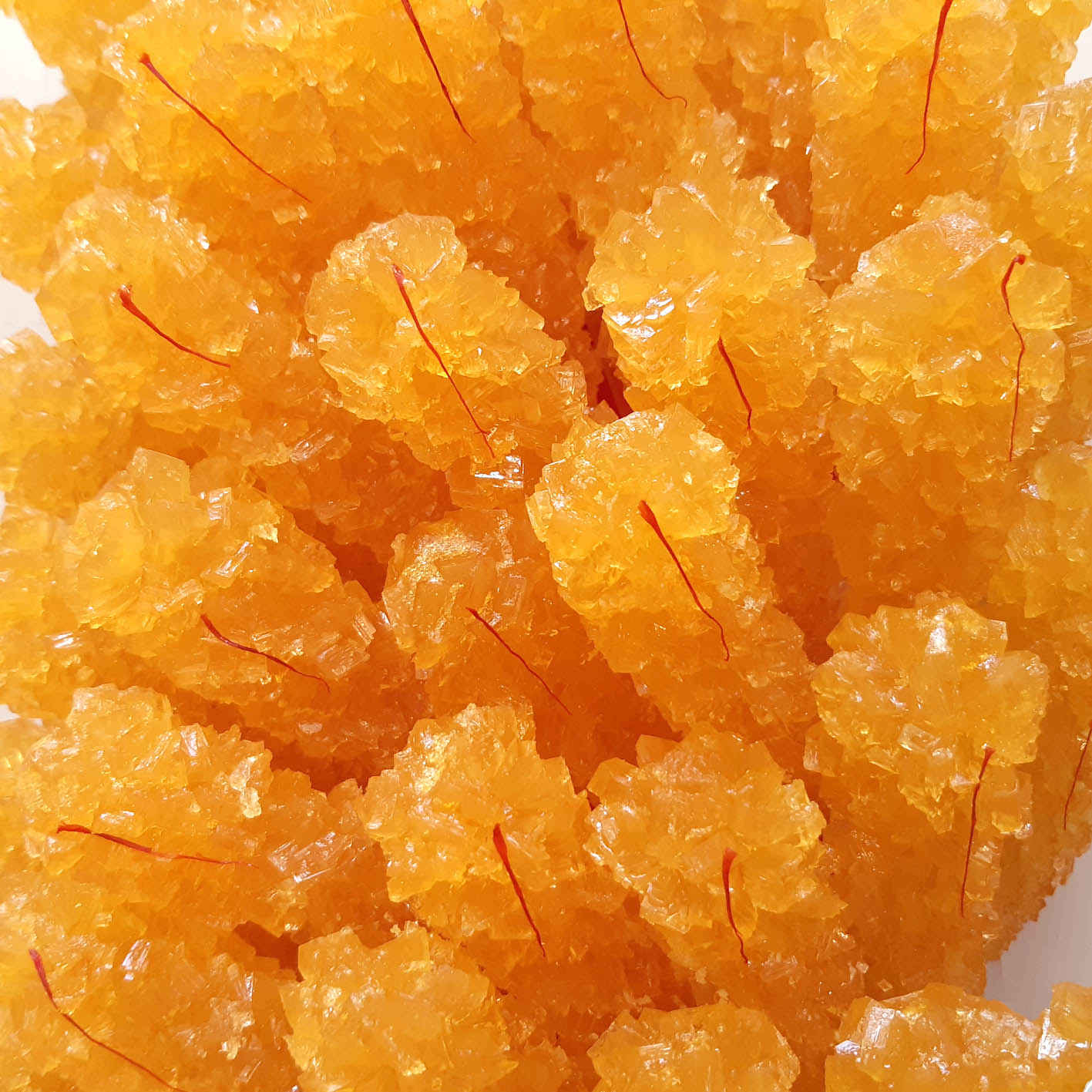 Nabat – Perzische Saffraansmaak Kandijsuiker op Stokje – 500 gr, 25 Stuks