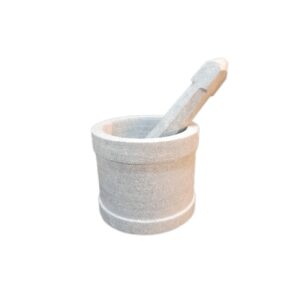 Stenen Vijzel & Stamper Set – Natuursteen Grijs