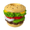 Hamburger tandenstokerhouder van crèmehars