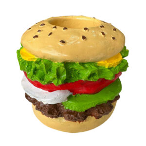Hamburger tandenstokerhouder van crèmehars