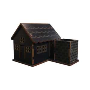 Houten Tandenstokerhouder met Huisje-ontwerp voor op Tafel