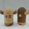 Houten Tandenstokerdispenser met Fantasie Viking Ontwerp in Bruin