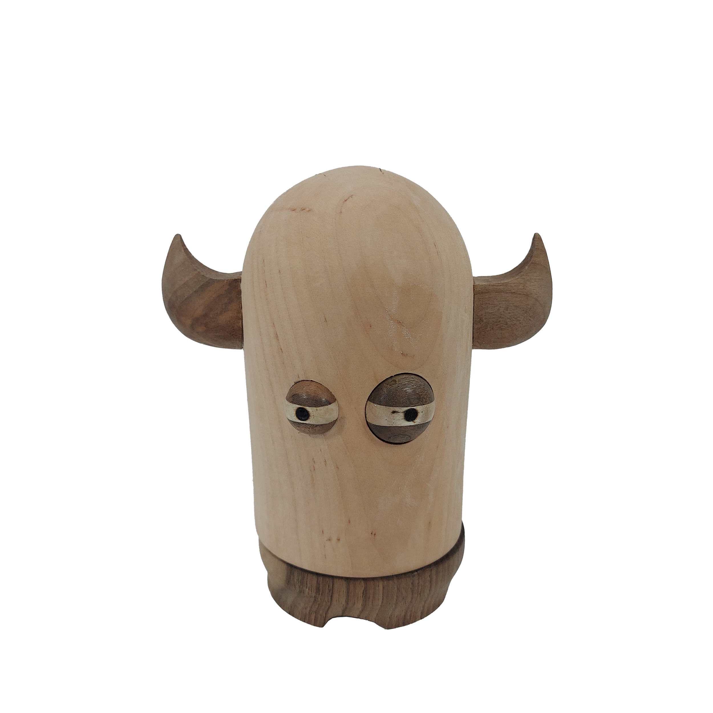 Houten Tandenstokerdispenser met Fantasie Viking Ontwerp in Bruin