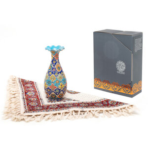 Luxe Perzische Cadeauset – Minakari Vaas & Tafellaken