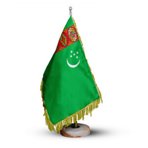 Turkmenistaanse Tafelvlag met Stenen Basis