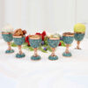 Turkoois Ingelegd Haft Seen Set voor Nowruz Tafeldecoratie