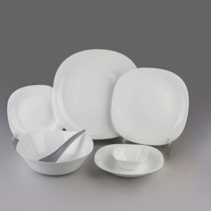 Witte Melamine Serviesset voor 6 Personen – Vaatwasserbestendig