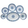 Witte Melamine Serviesset voor 6 Personen – Blauw Accent