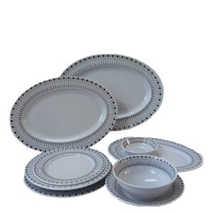 Witte Melamine Serviesset voor 6 Personen – Onbreekbaar