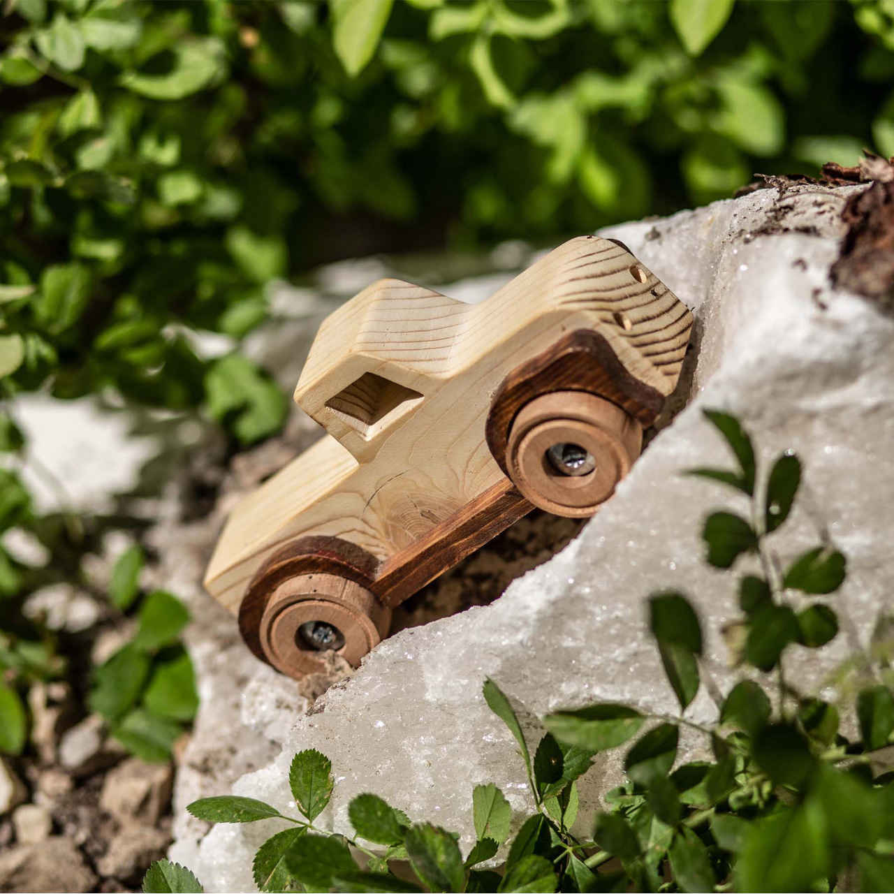 Maquette Modelbouwpakket: Houten Klassieke Auto (Crème)