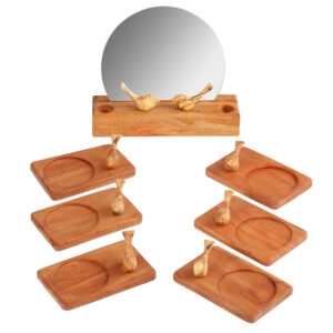 Houten Haft-sin Tafelversiering Vogel Ontwerp