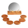 Houten Haft-sin Tafelversiering Vogel Ontwerp Rond