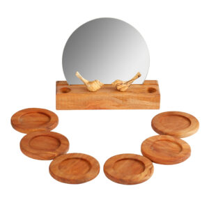 Houten Haft-sin Tafelversiering Vogel Ontwerp Rond