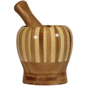 Houten Vijzel & Stamper Set Handgemaakt in Rustieke Stijl